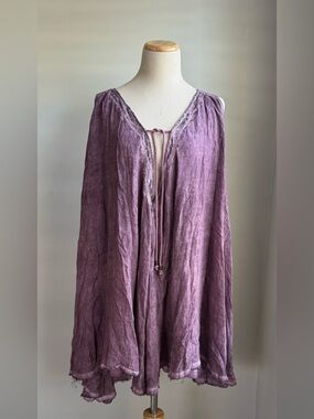 NWT Emory Park Lavender Tie-Front Peasant Tunic